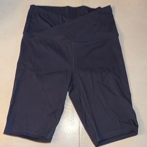 Paragon High waist V Crossover Biker Short Blue Sz L